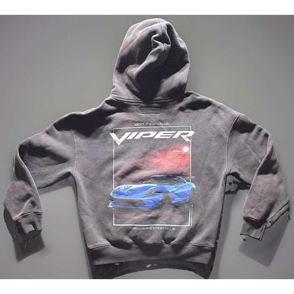 Hollister Dodge Viper Boxy Fit Pullover Hoodie Black Sz. XSmall
